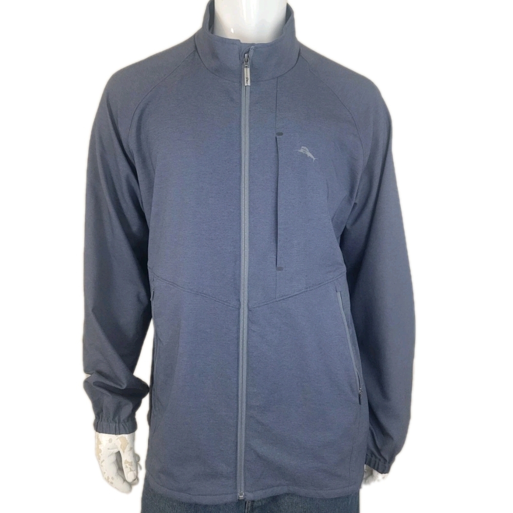 Tommy Bahama On Par Jacket Mens  XXL Gray Full Zip Packable Water Repellent $168